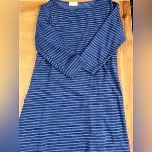 Blue striped t shirt dress